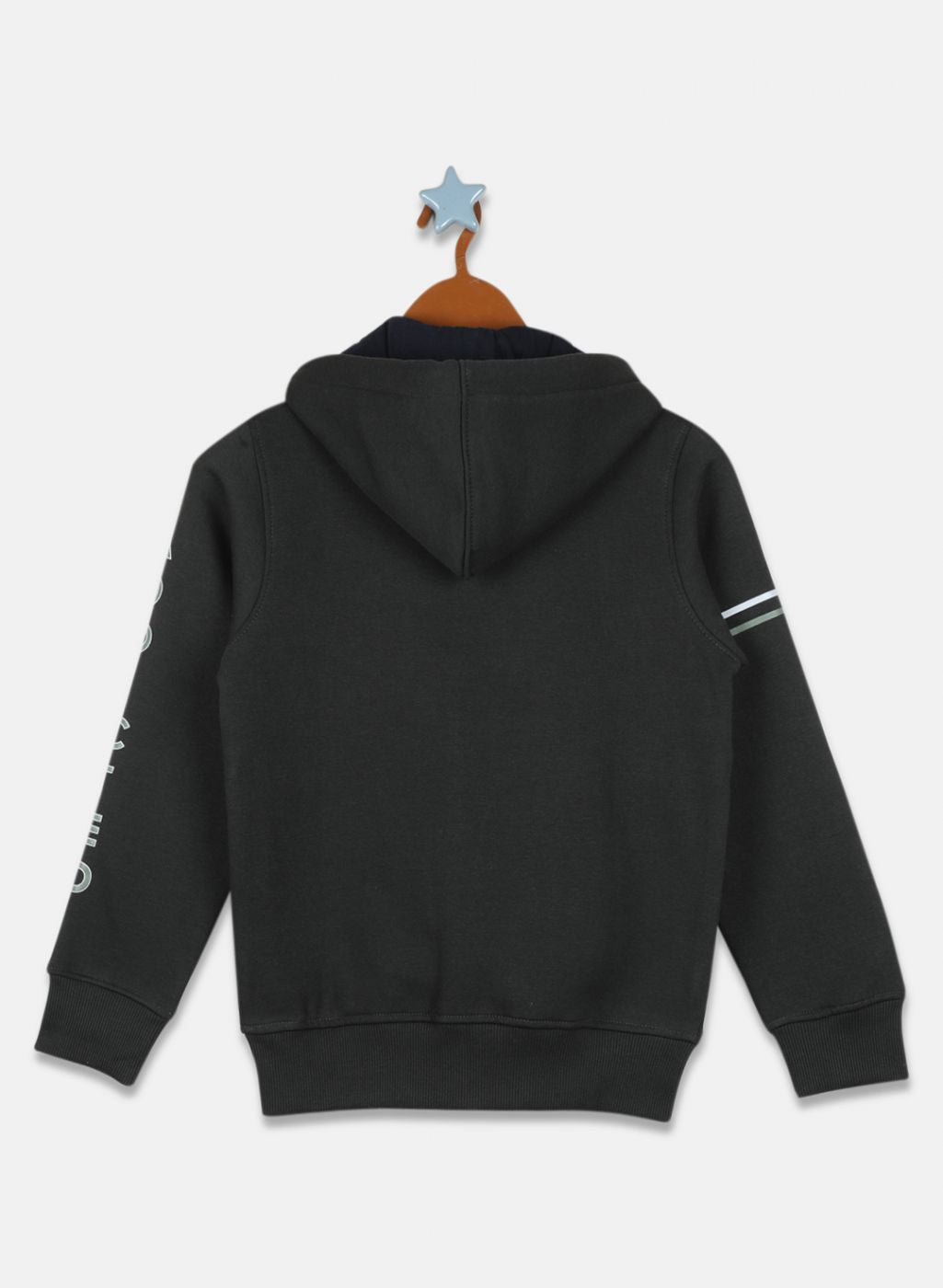 Boys Olive Printed Sweatshirt