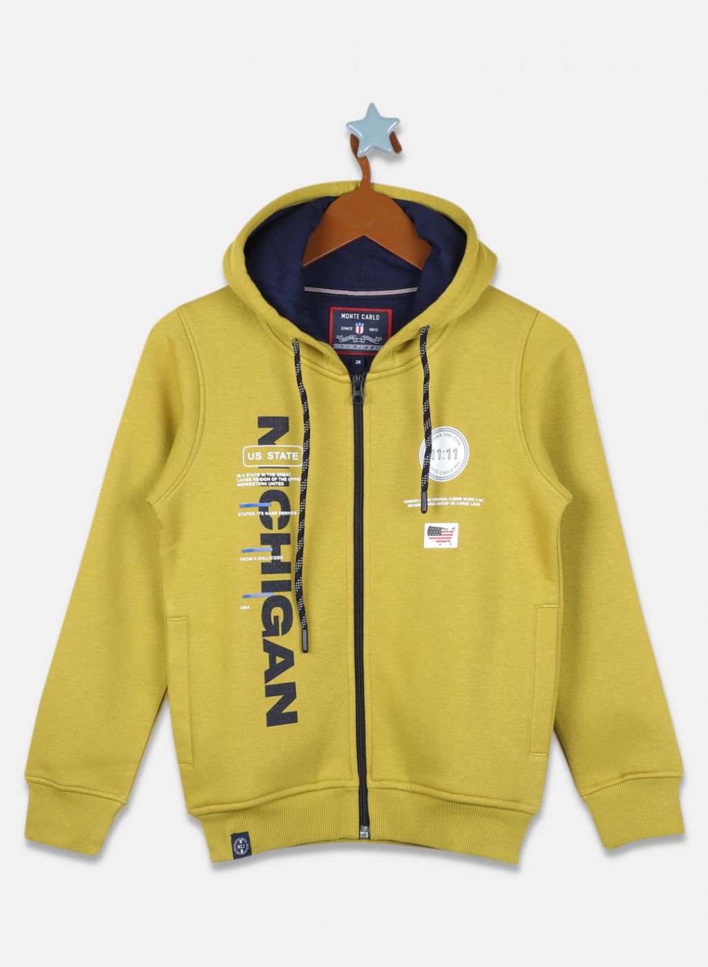 Boys Mustard Printed Sweatshirt