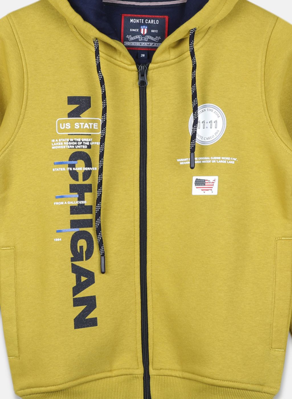 Boys Mustard Printed Sweatshirt