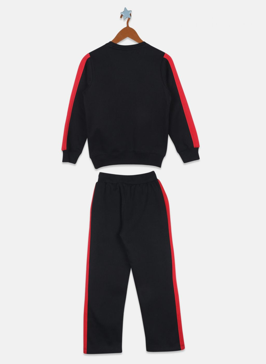 Boys Black Printed Tracksuit