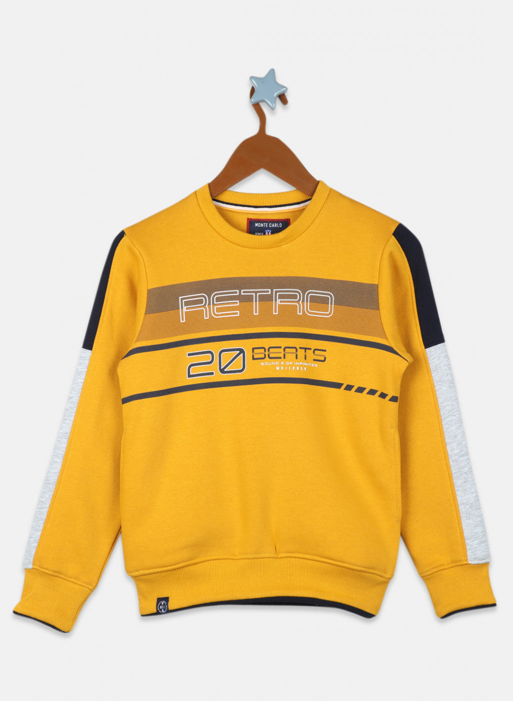 Boys Mustard & NAvy Blue Printed Tracksuit