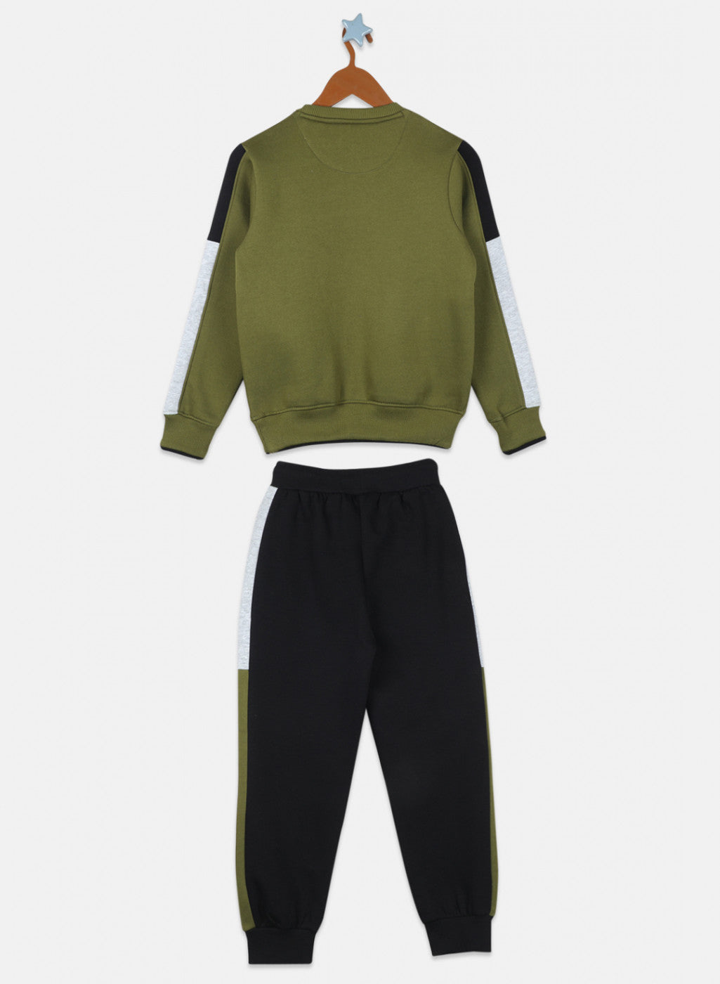 Boys Green & Black Printed Tracksuit