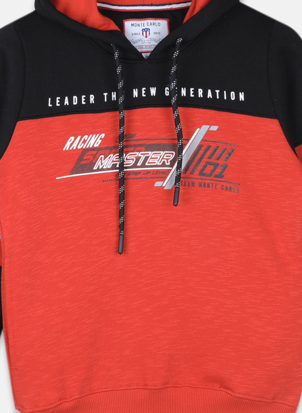 Boys Rust Orange & Black Printed Tracksuit