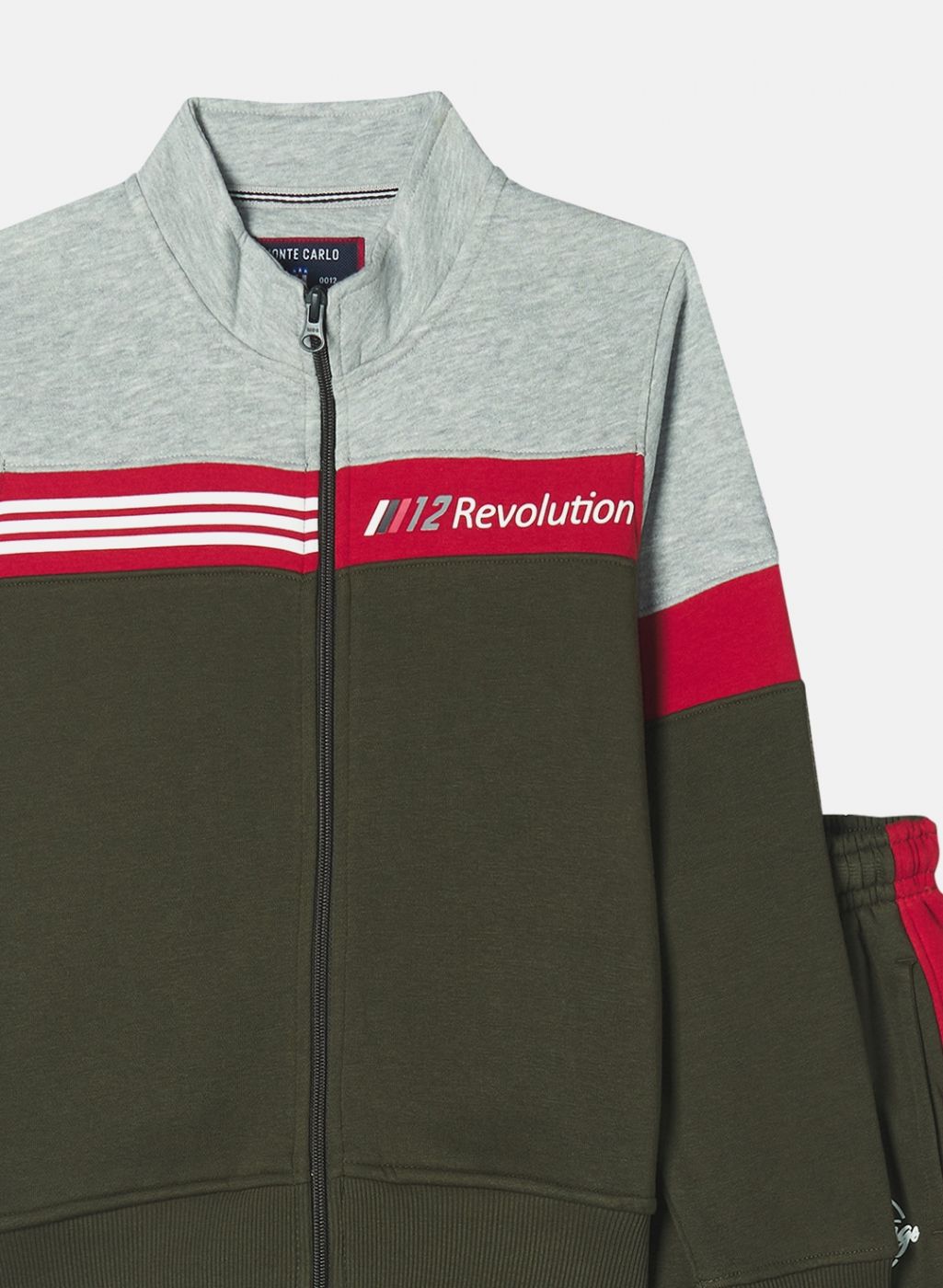 Boys Olive Printed Tracksuit