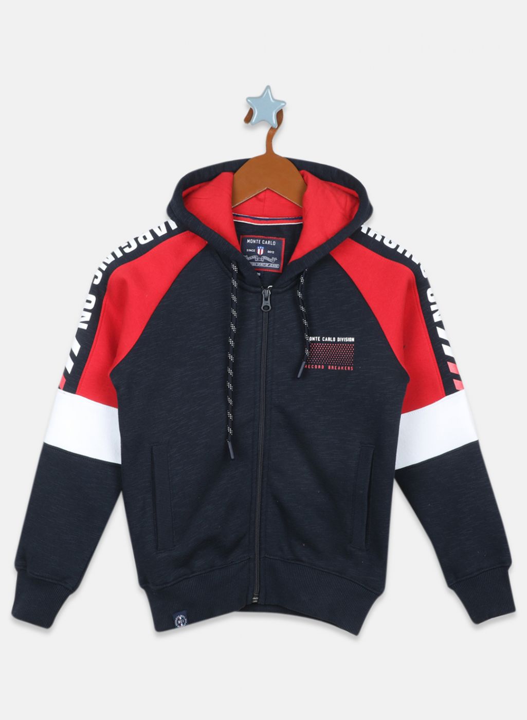 Boys NAvy Blue Printed Tracksuit