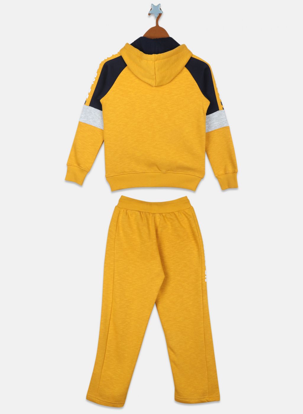 Boys Mustard Printed Tracksuit