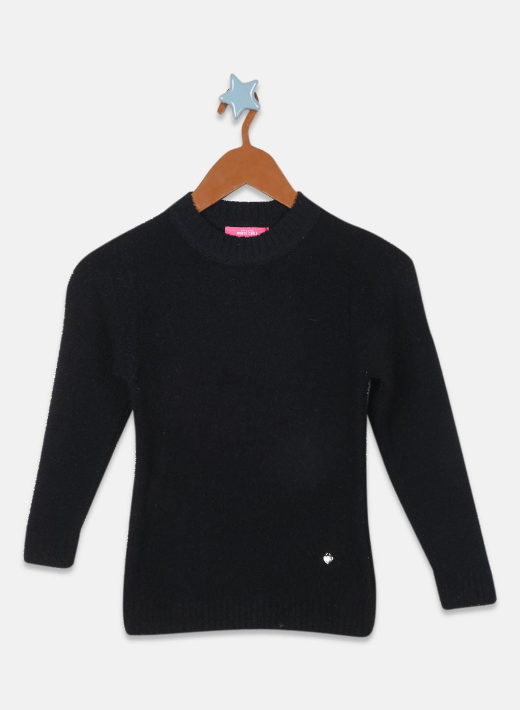 Girls Black Solid Top