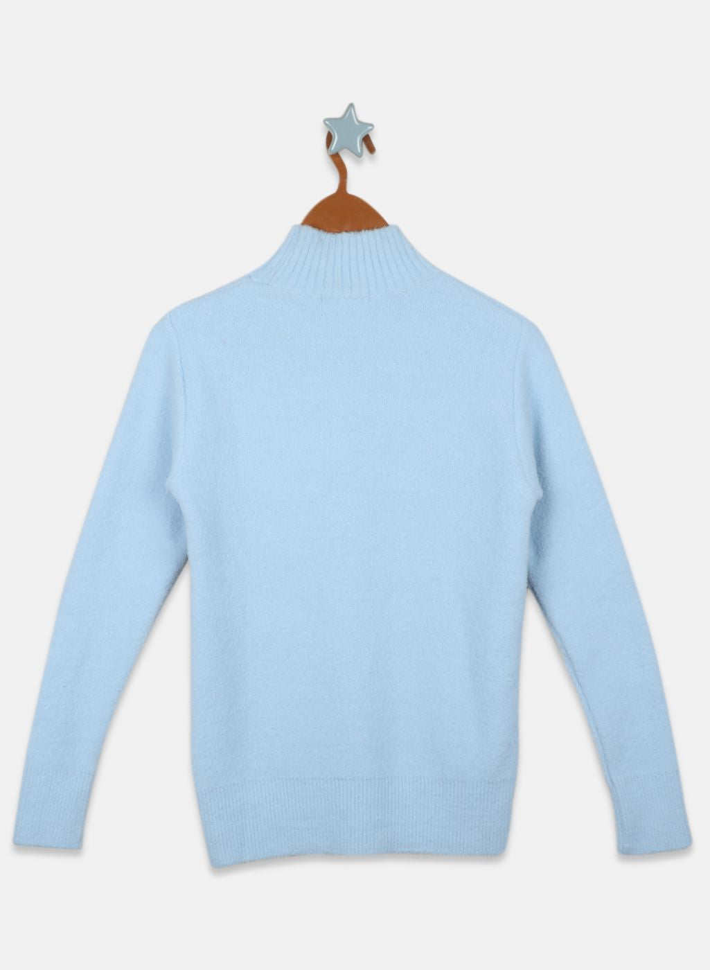 Girls Sky Blue Solid Top