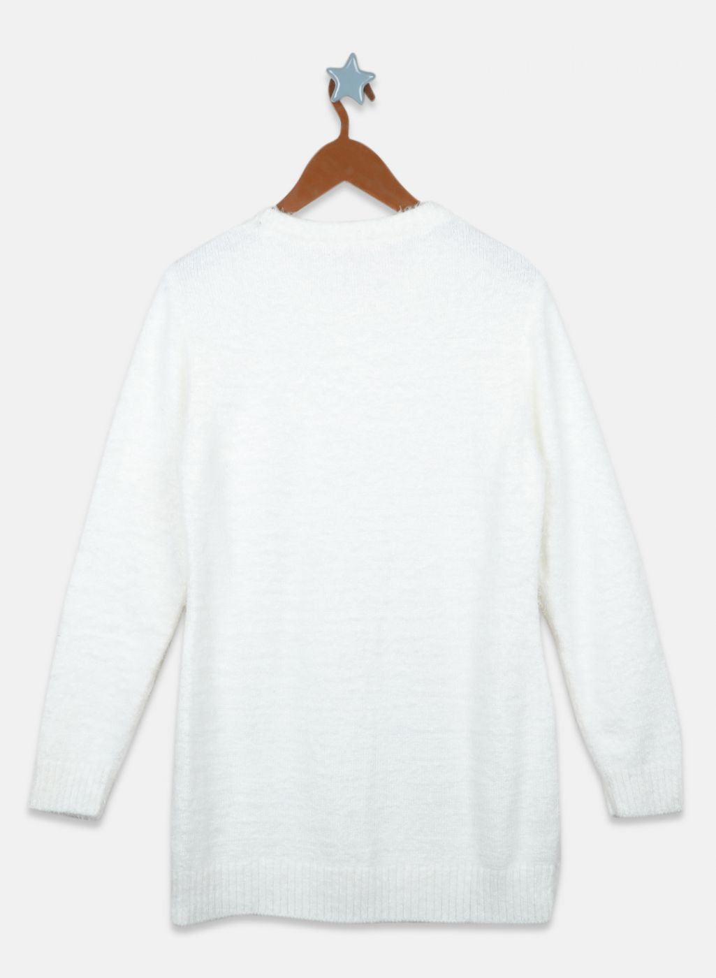 Girls Off White Solid Top