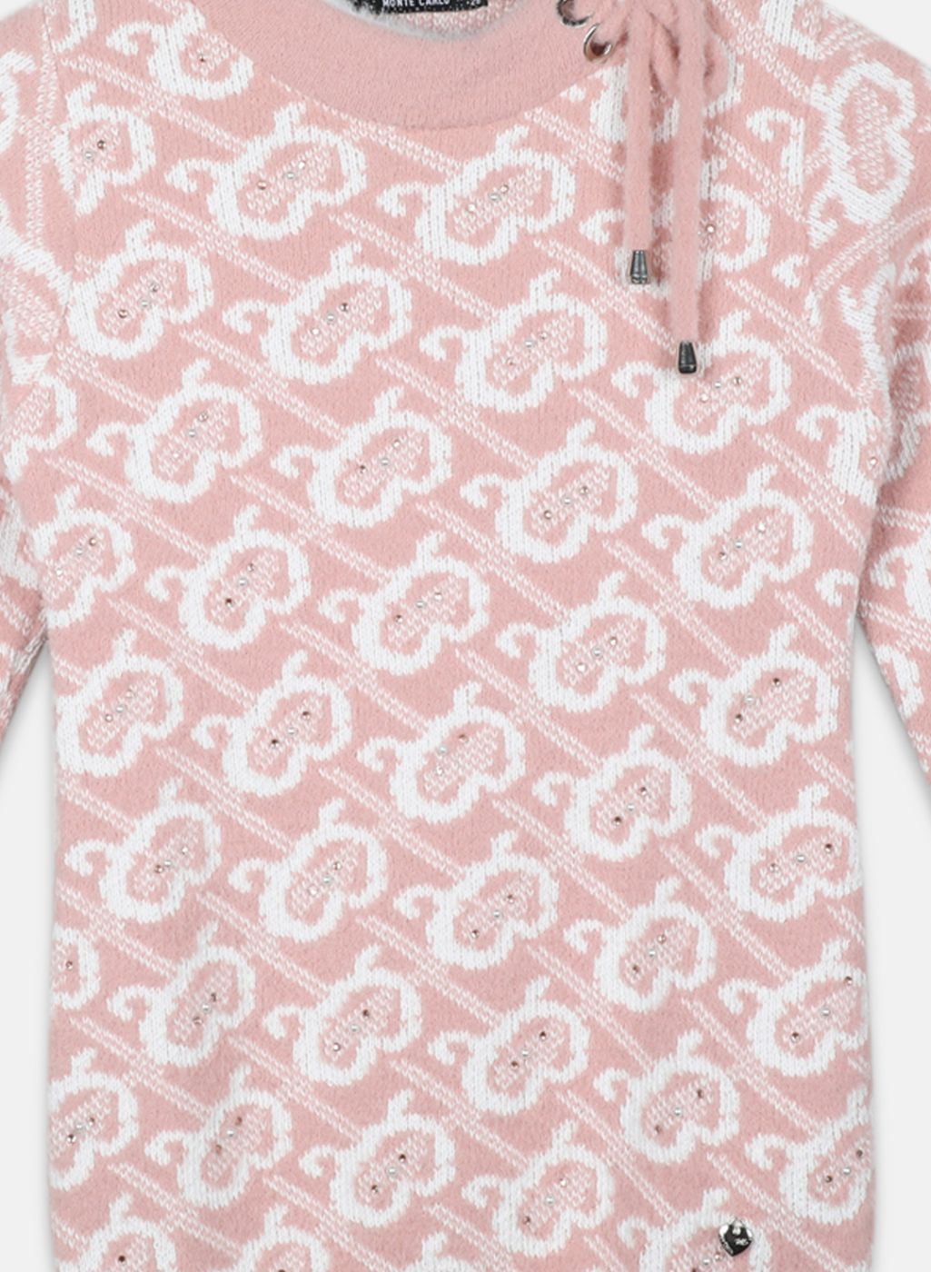 Girls Peach Jaquard Top