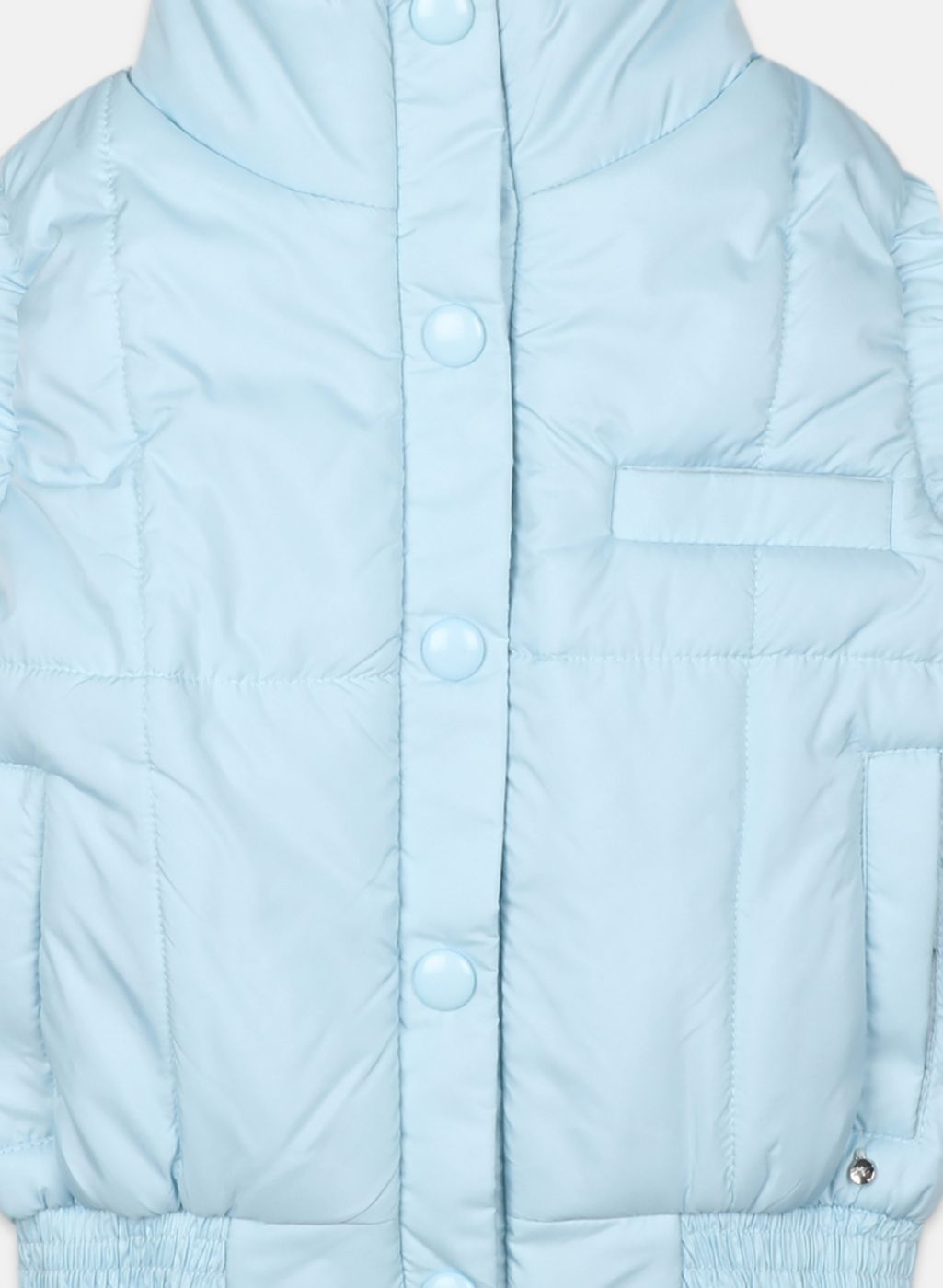 Girls Sky Blue Solid Jacket