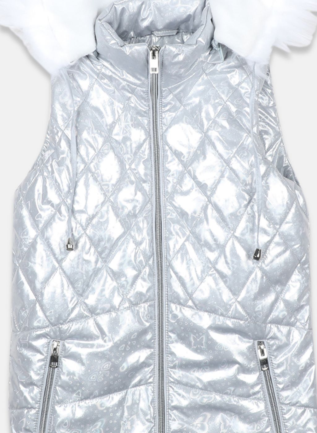 Girls Grey Printed Jacket