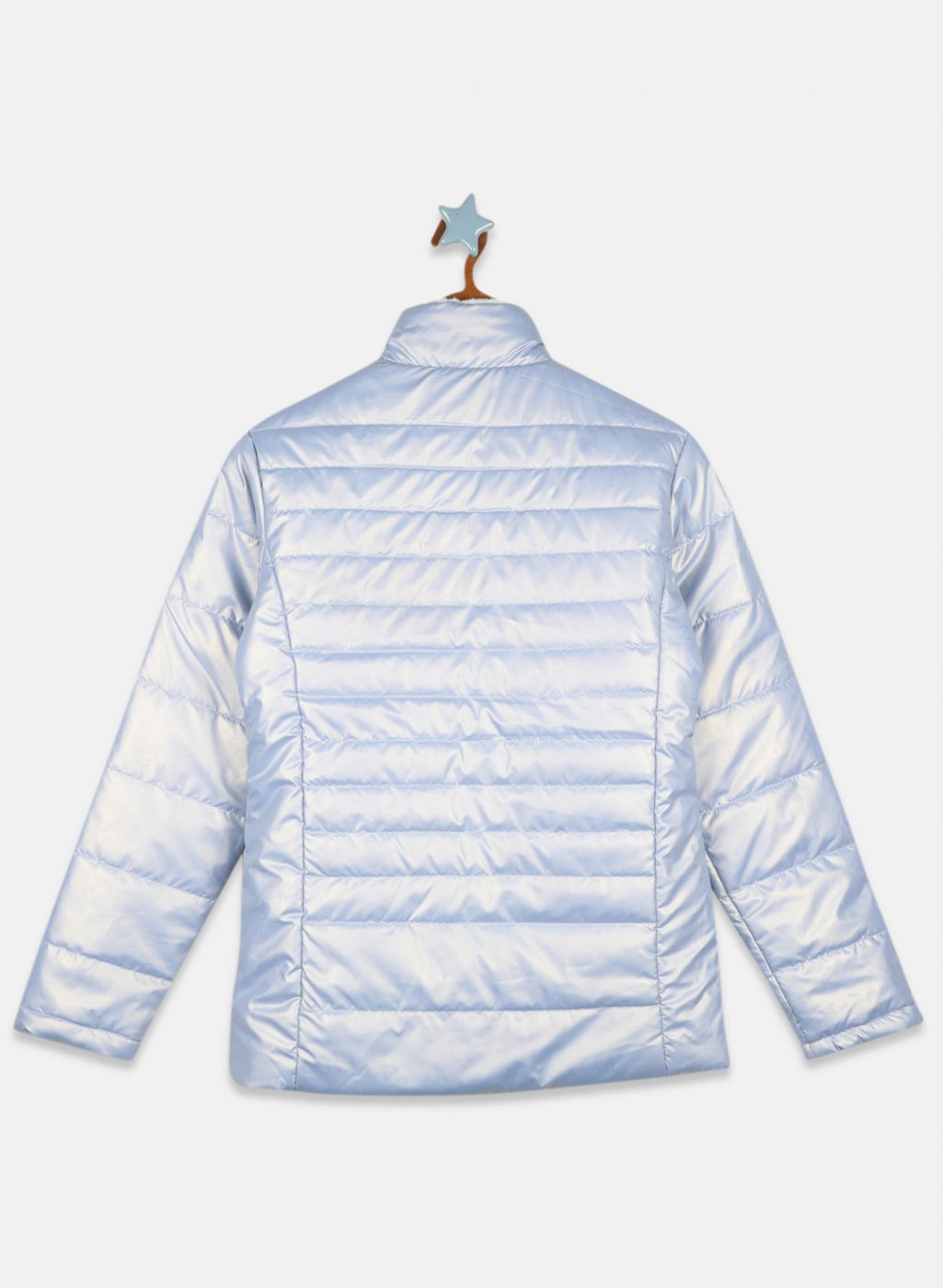 Girls Grey Printed Jacket