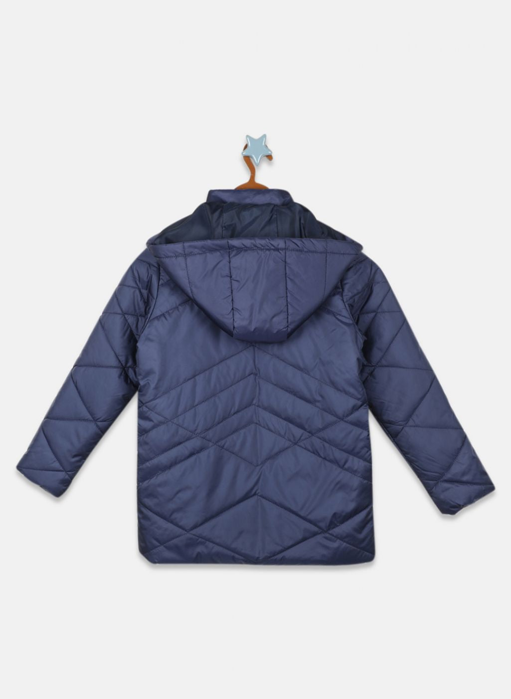 Girls NAvy Blue Solid Jacket
