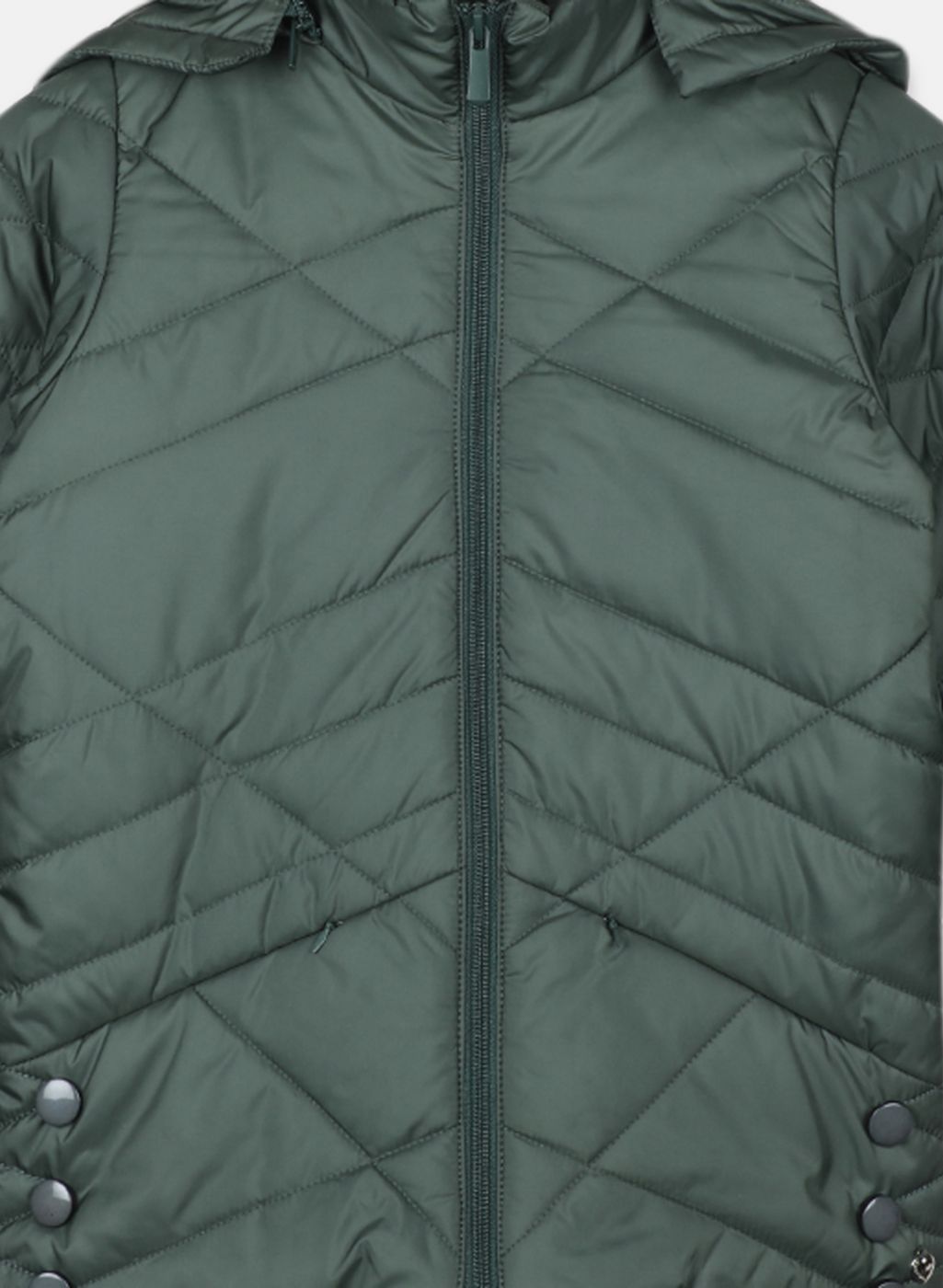 Girls Green Solid Jacket