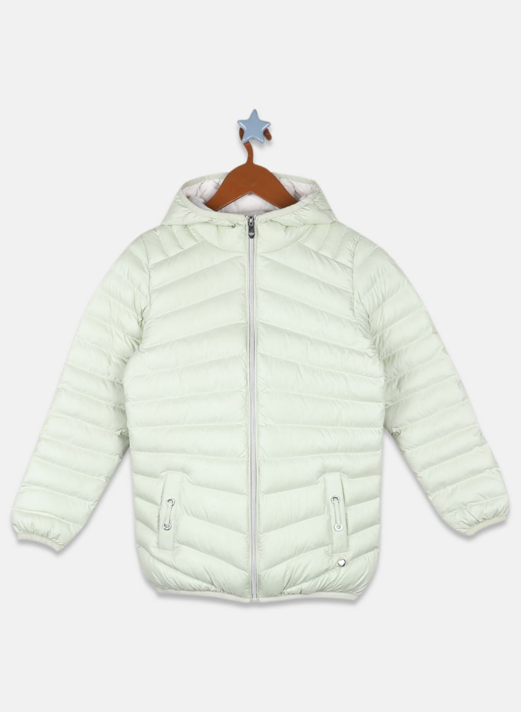 Girls Green Solid Jacket