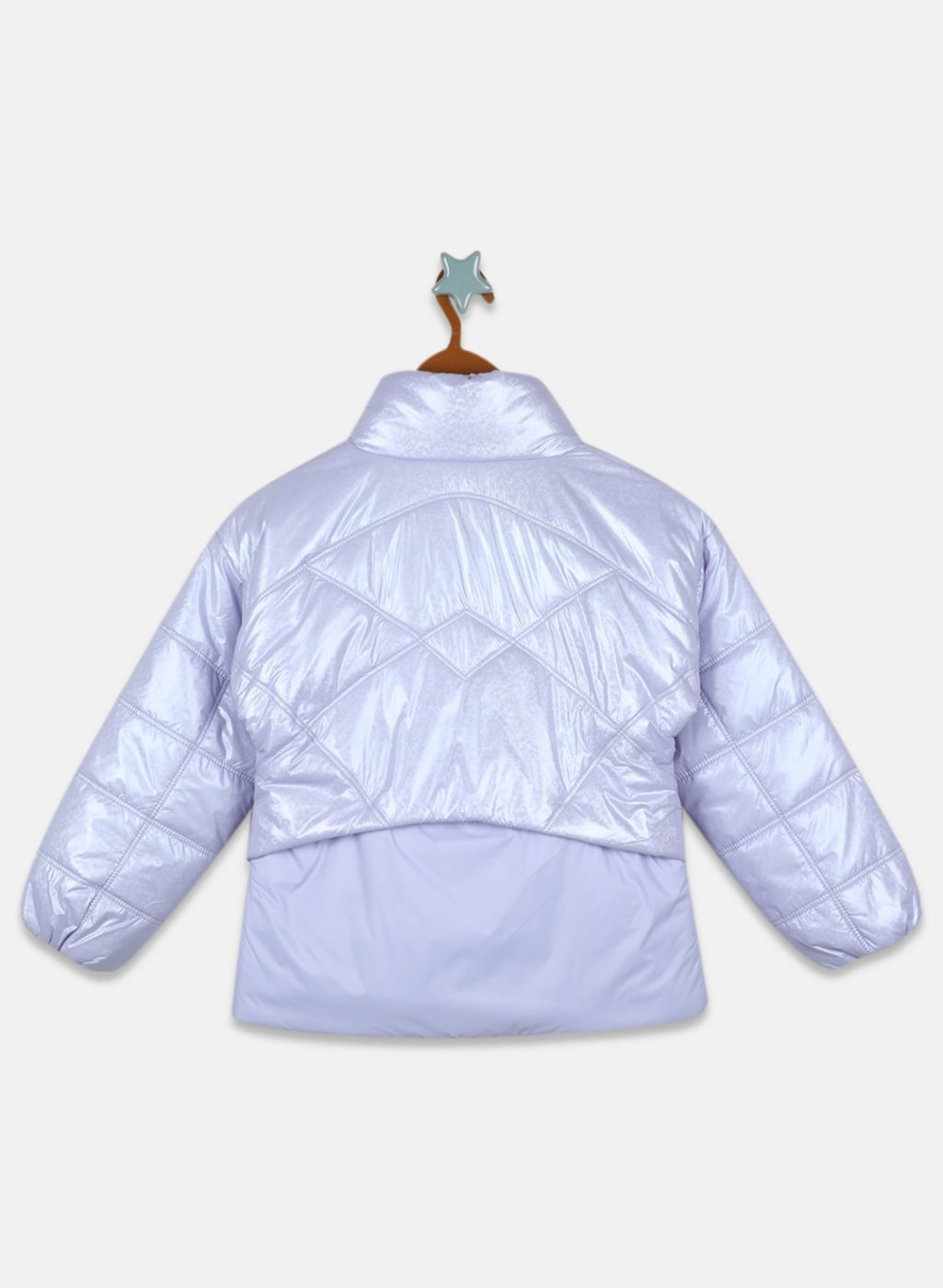 Girls Purple Printed Jacket