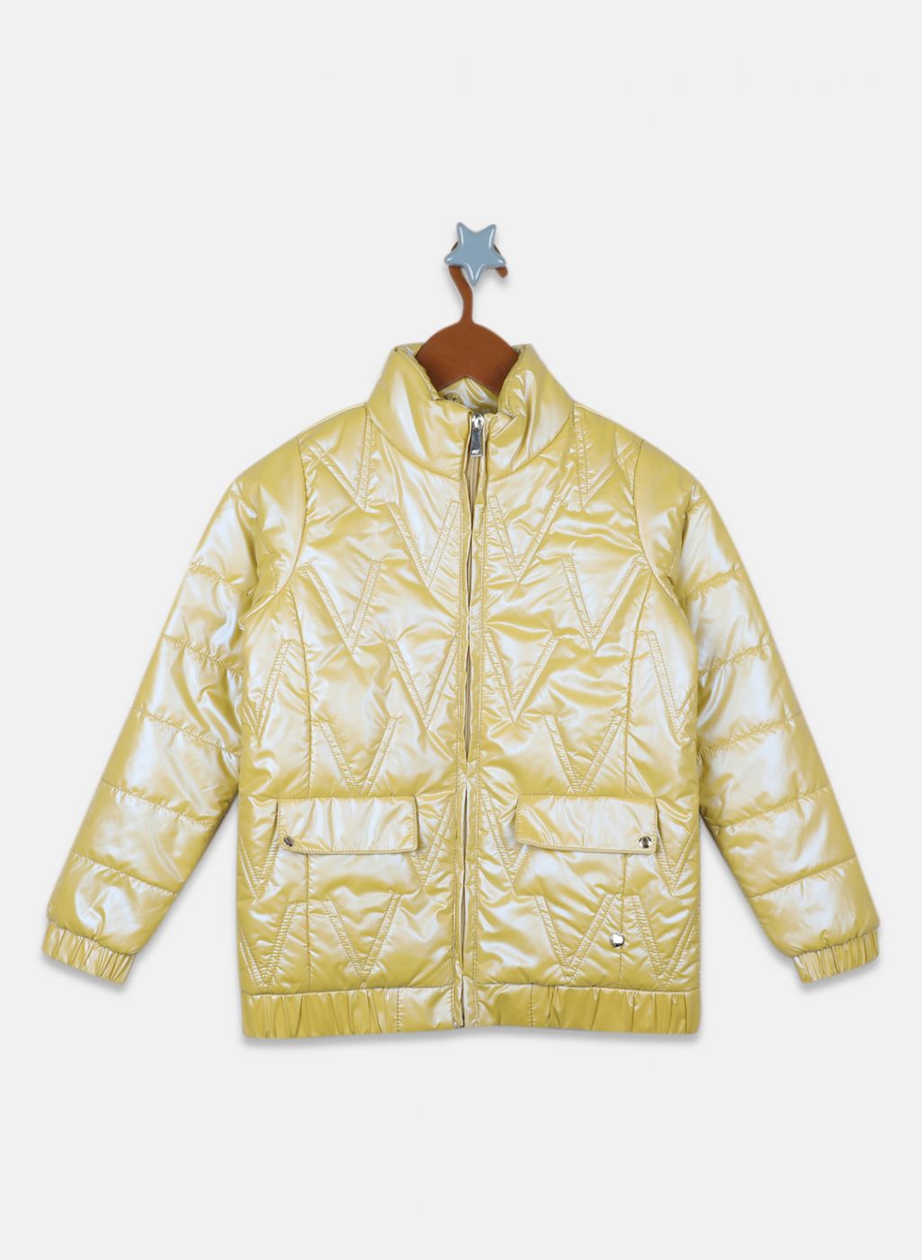 Girls Mustard Solid Jacket