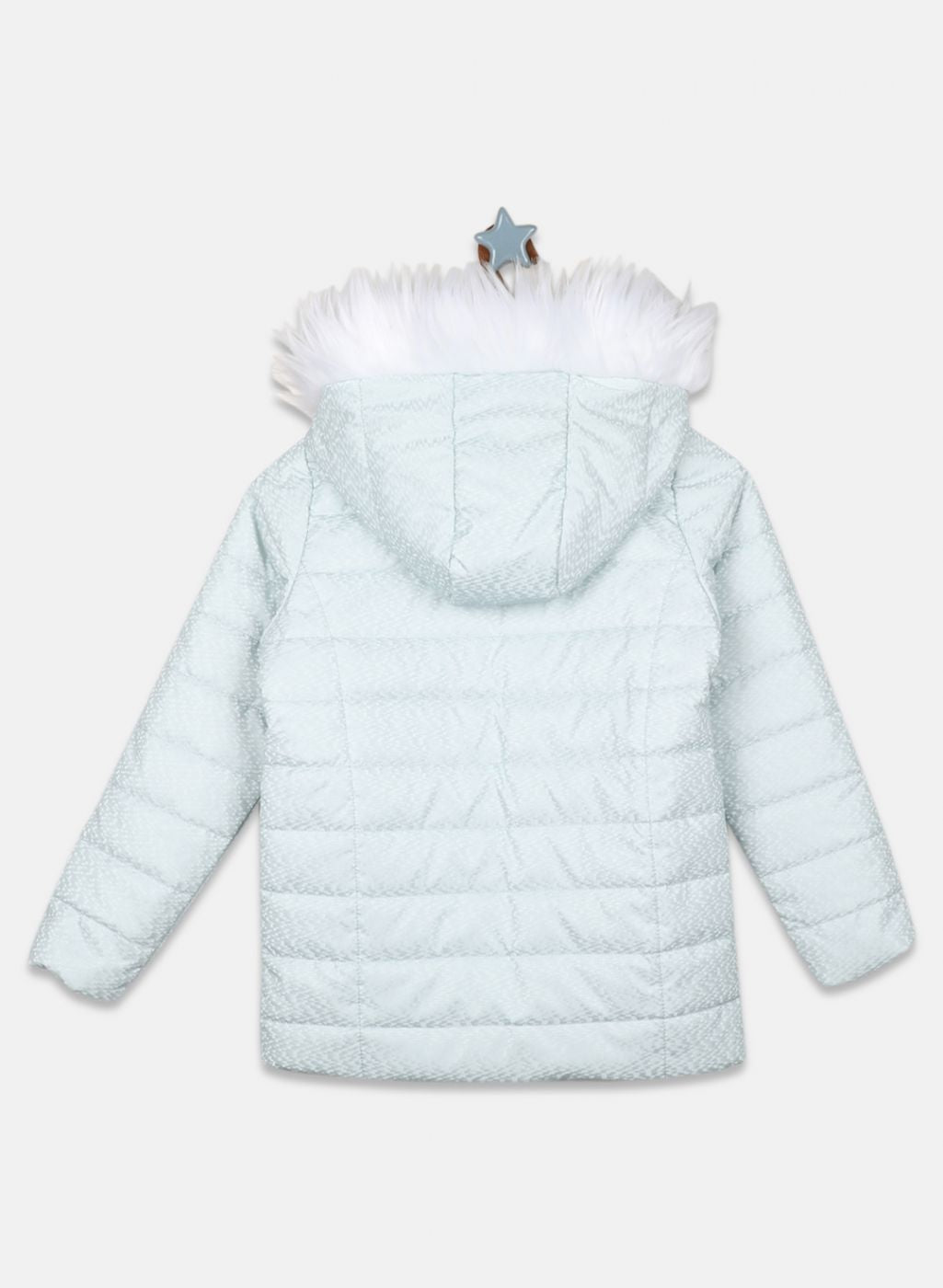 Girls Blue Printed Jacket