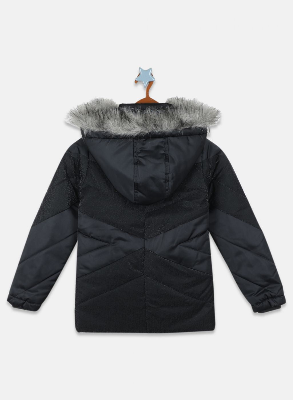 Girls Black Solid Jacket