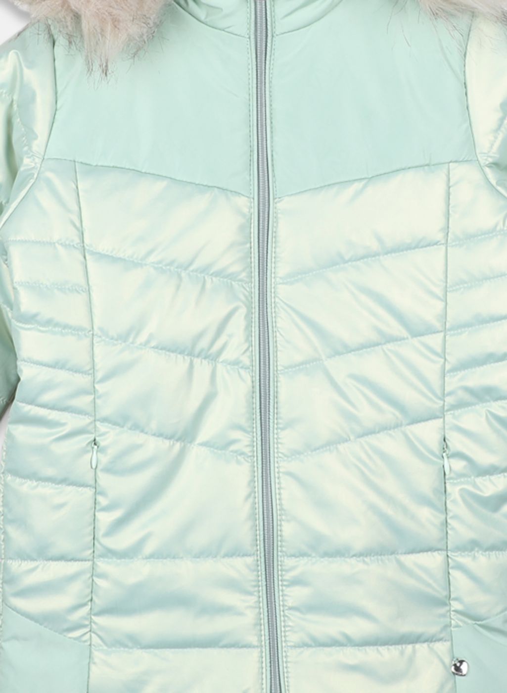 Girls Green Printed Jacket