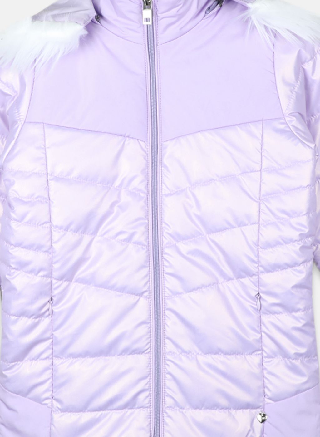 Girls Purple Printed Jacket