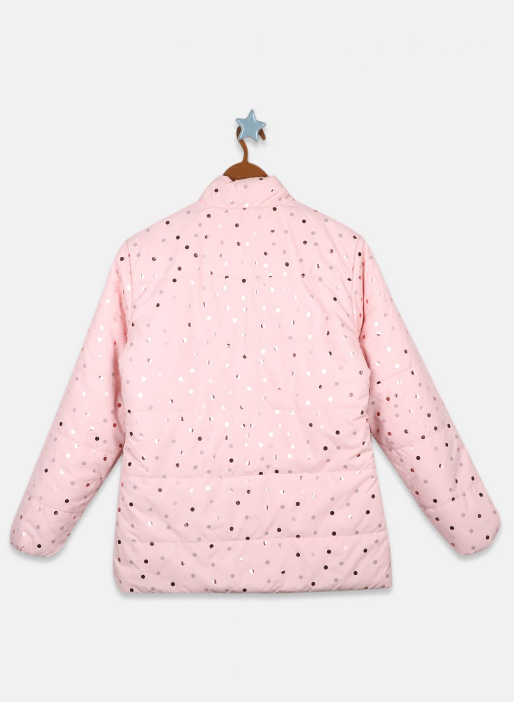 Girls Pink Reversible Printed Jacket