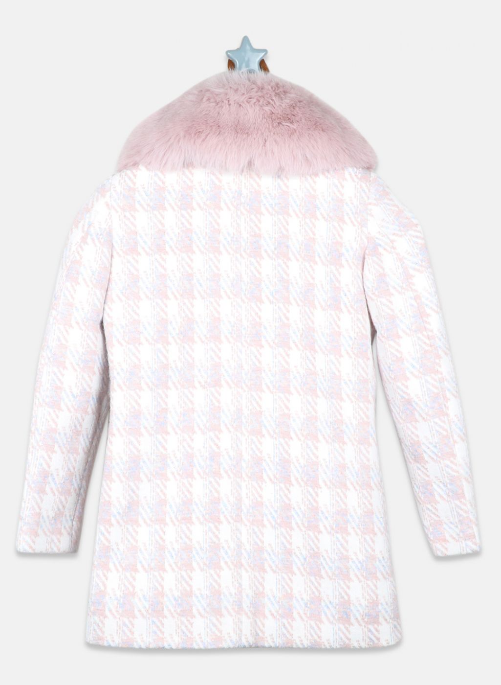 Girls Pink Check Coat