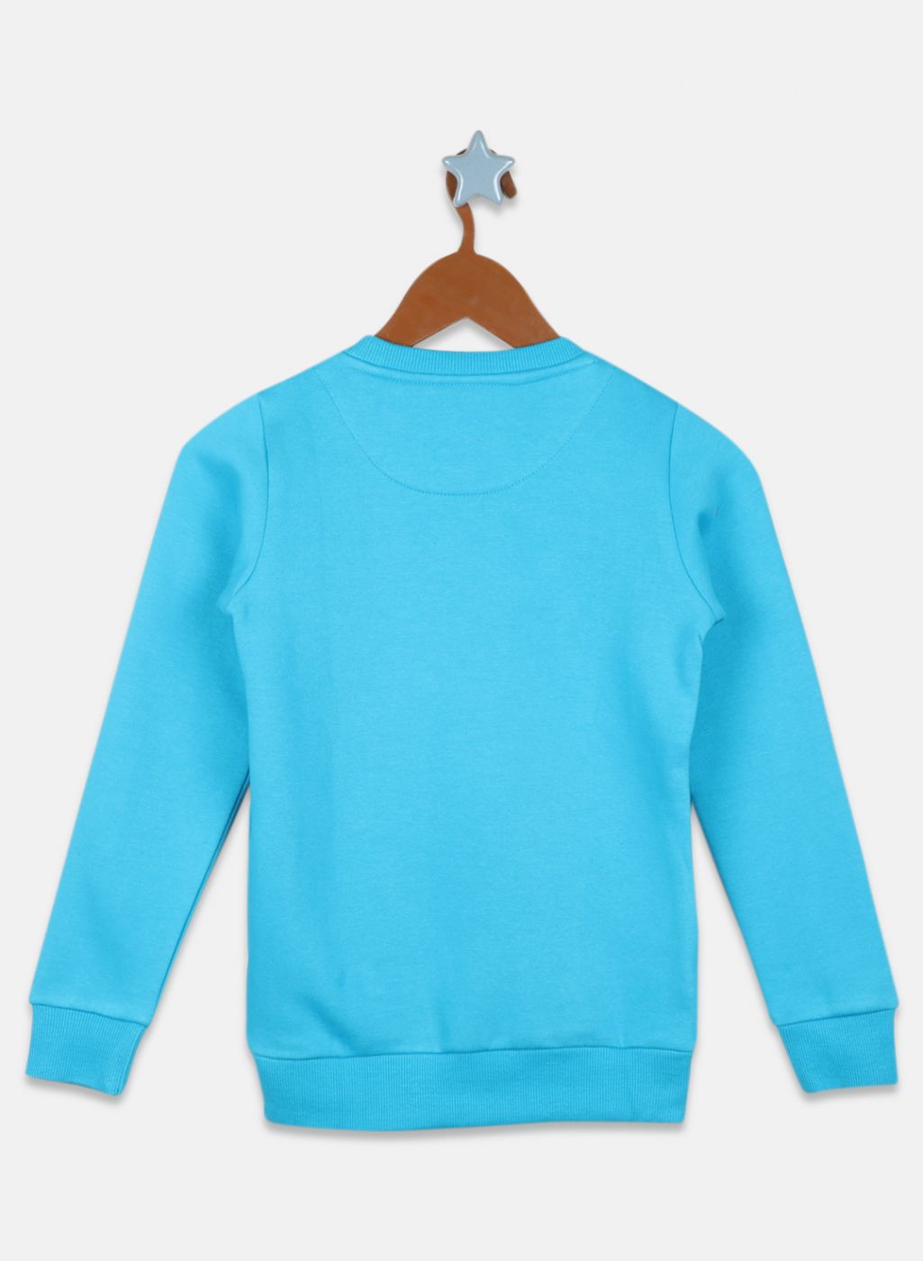 Girls Blue Printed Sweatshirt