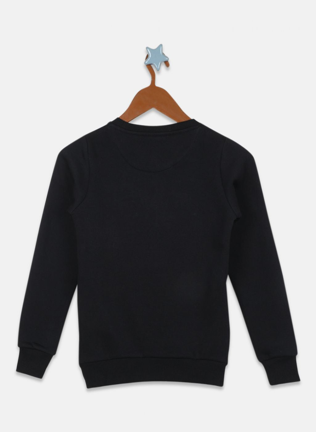 Girls Black Printed Sweatshirt