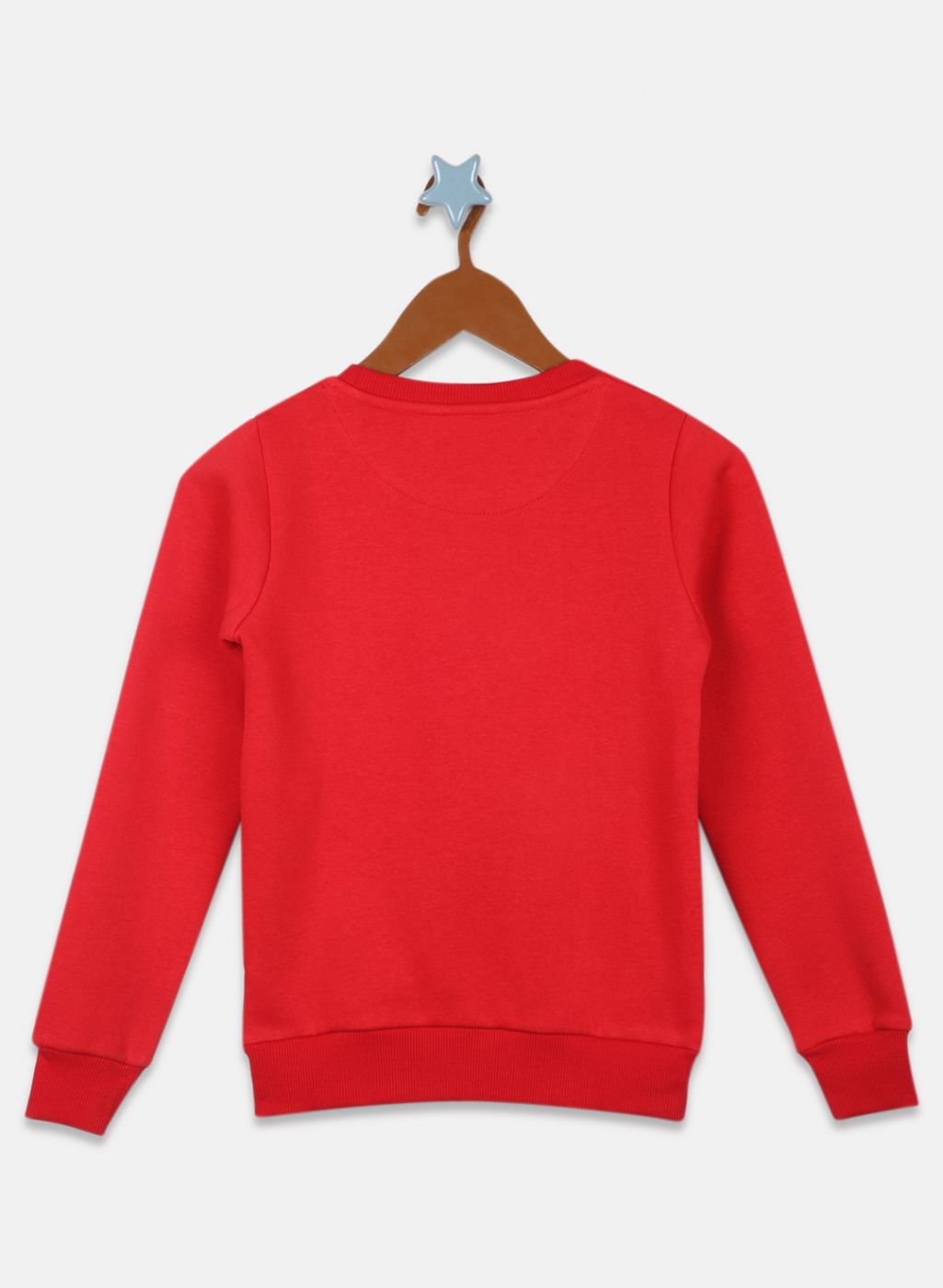 Girls Red Printed Sweatshirt