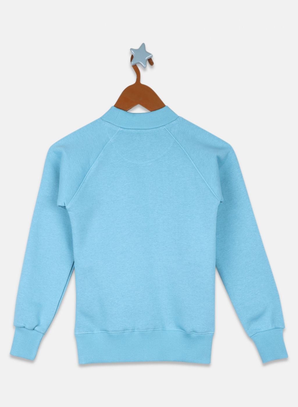 Girls Blue Printed Sweatshirt