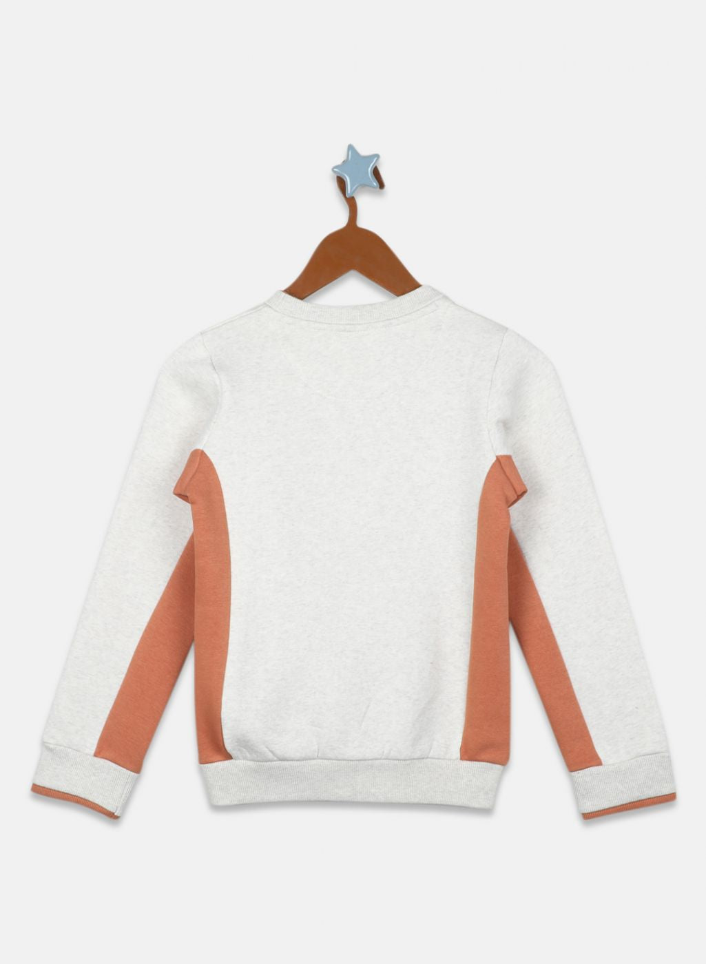 Girls Beige Printed Sweatshirt