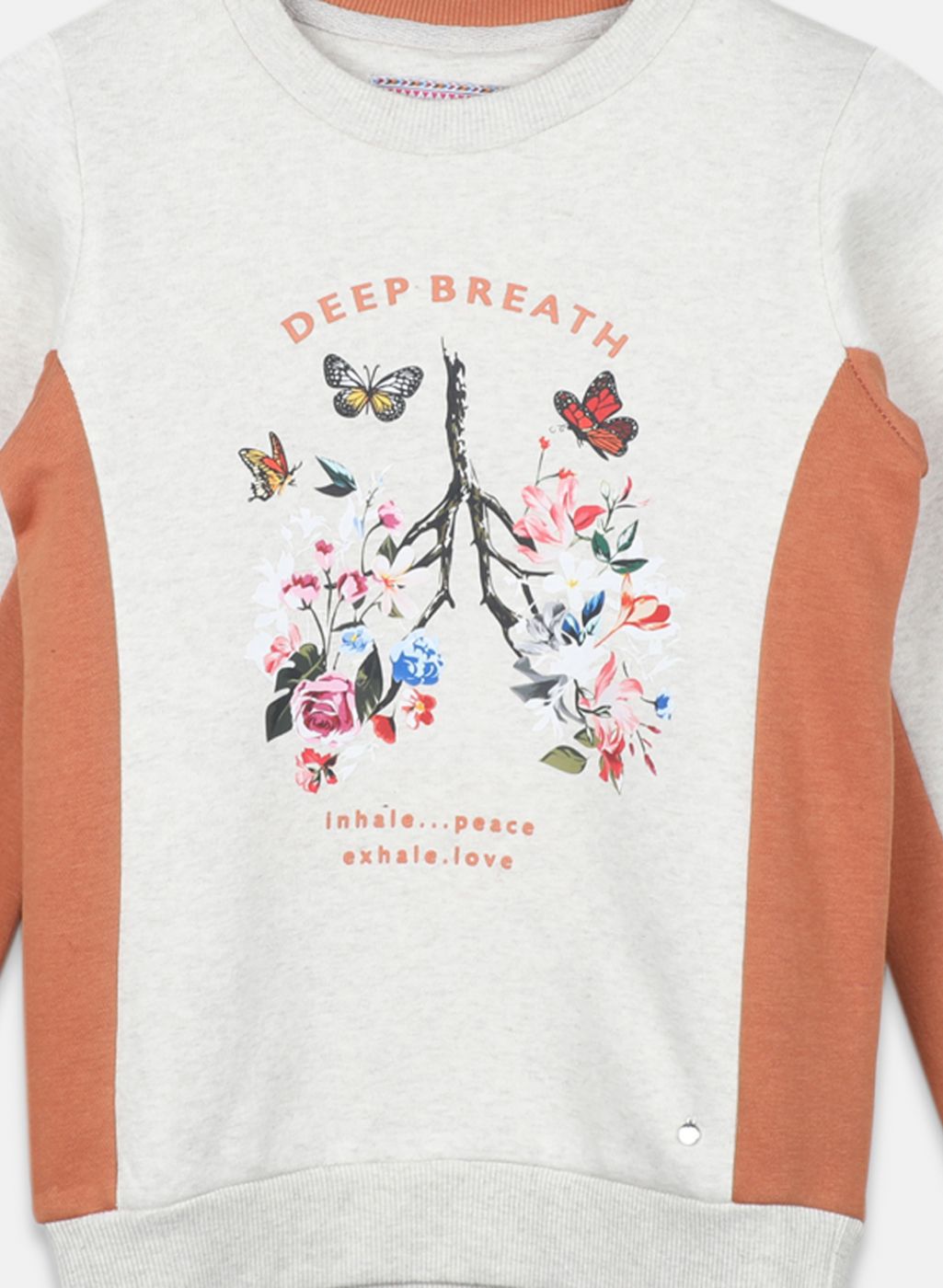 Girls Beige Printed Sweatshirt