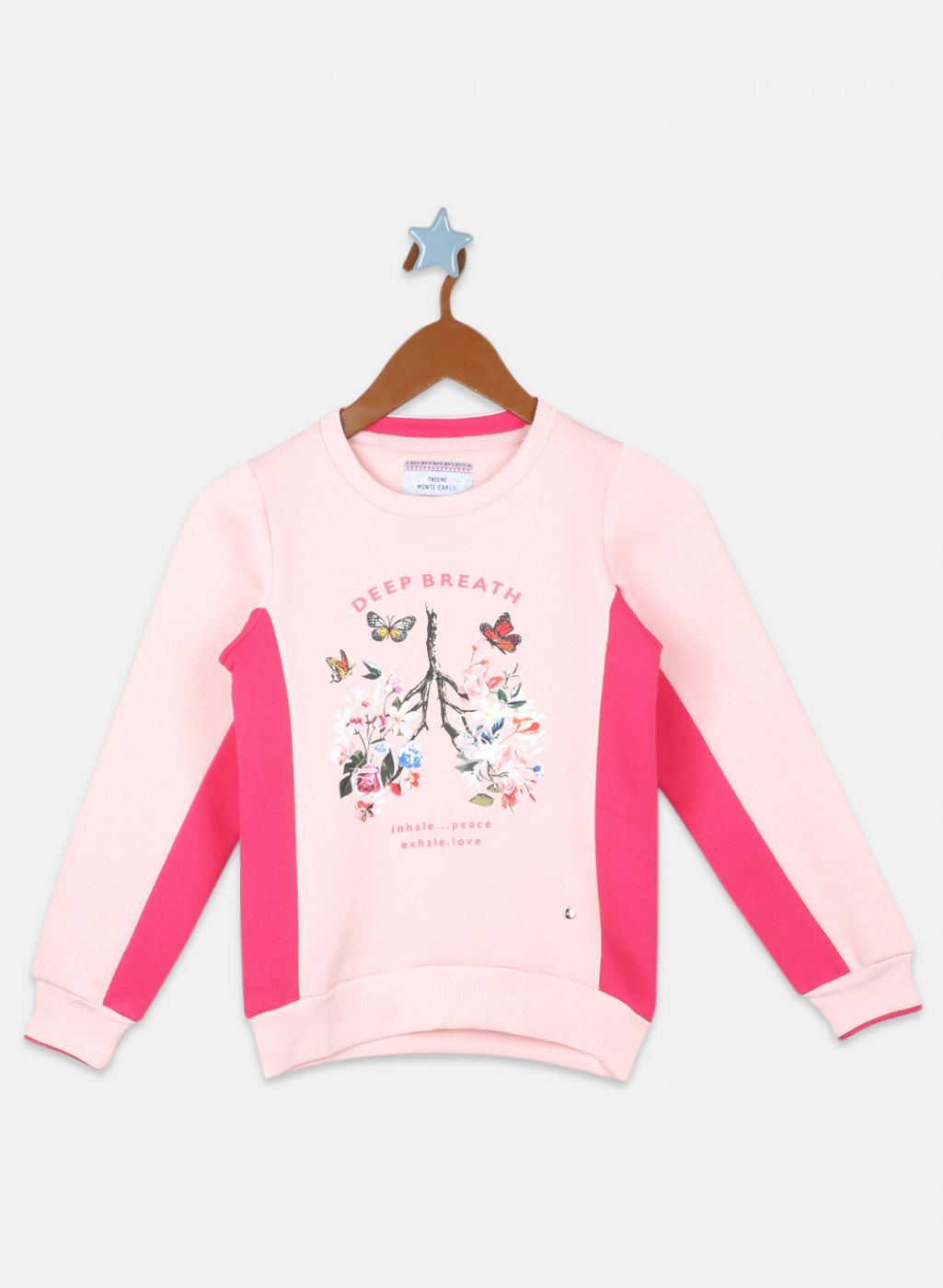 Girls Pink Printed Sweatshirt