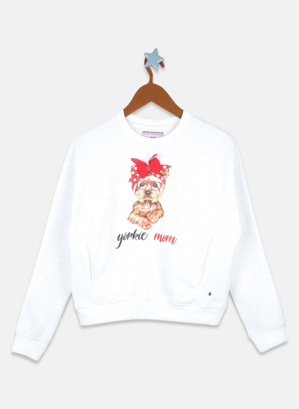 Girls Off White Printed Sweatshirt