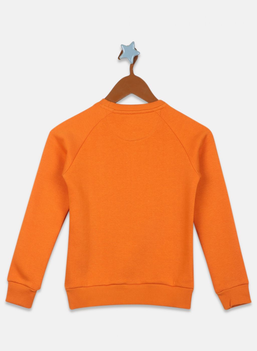 Girls Orange Printed Sweatshirt