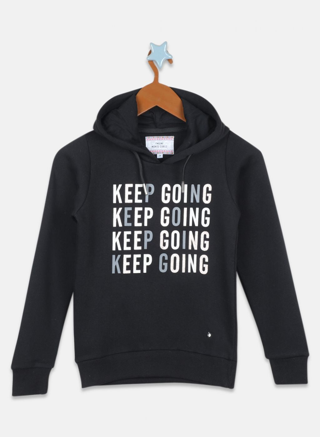Girls Black Printed Sweatshirt