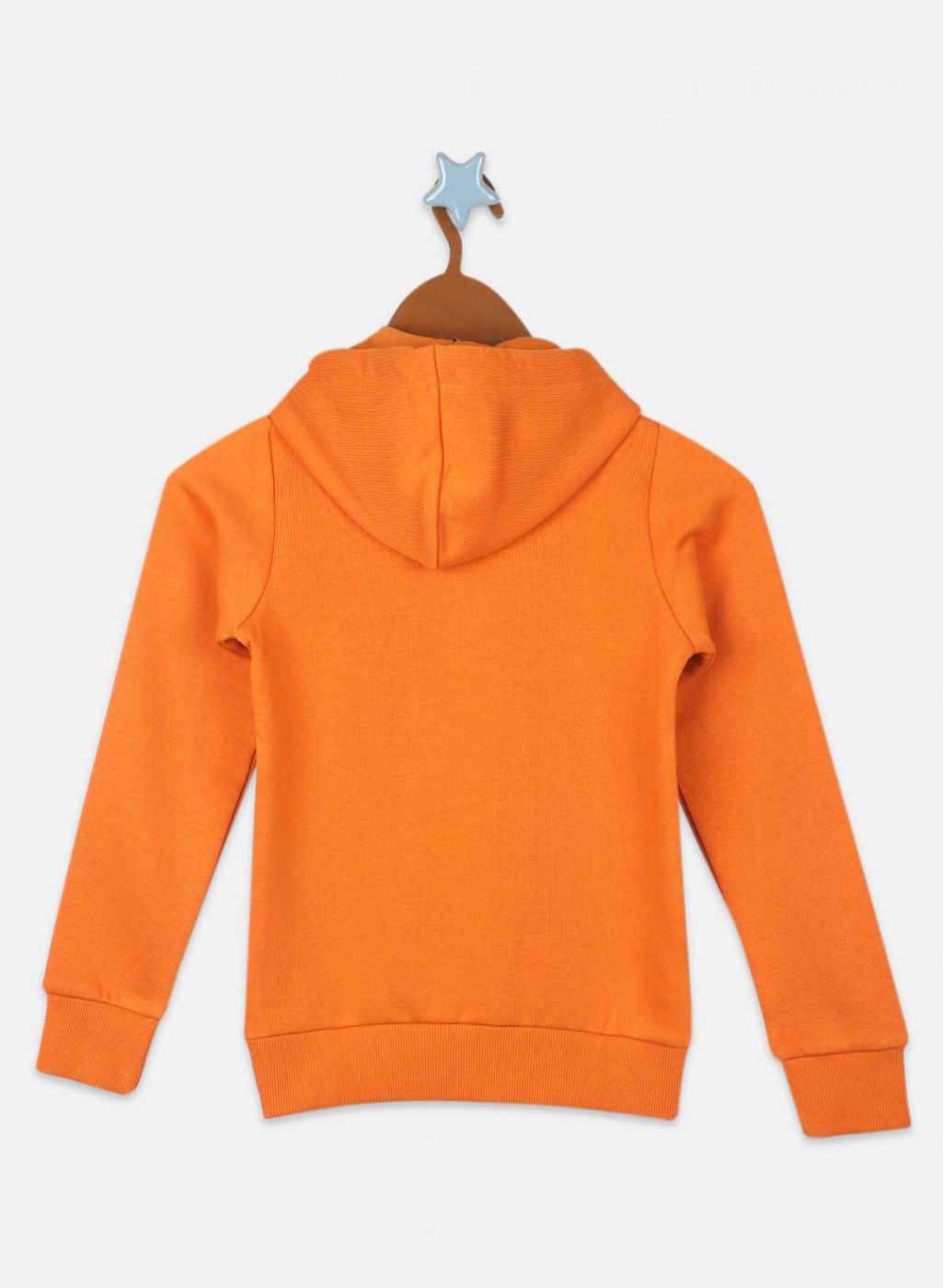 Girls Orange Printed Sweatshirt