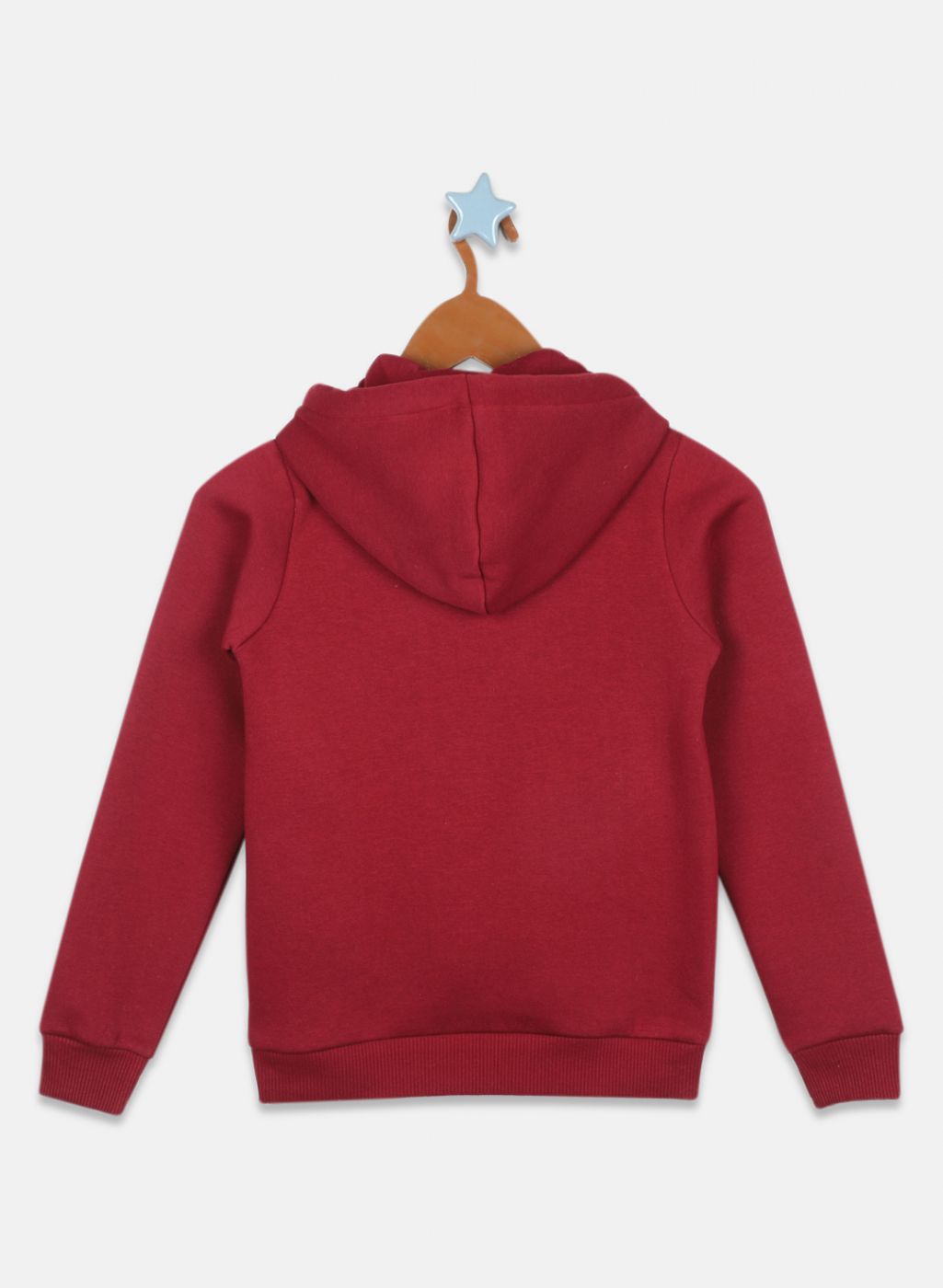 Girls Maroon Embroidered Sweatshirt