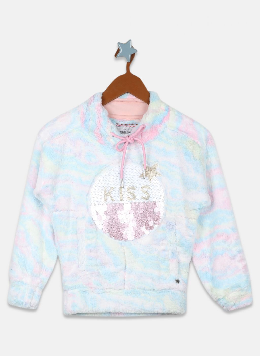 Girls Pink Printed Sweatshirt