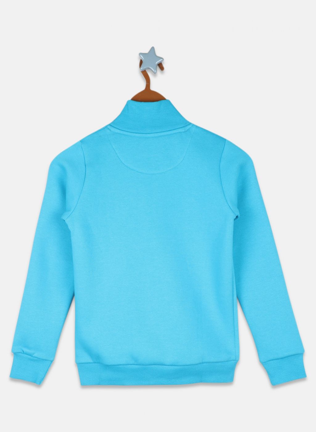 Girls Blue Solid Sweatshirt