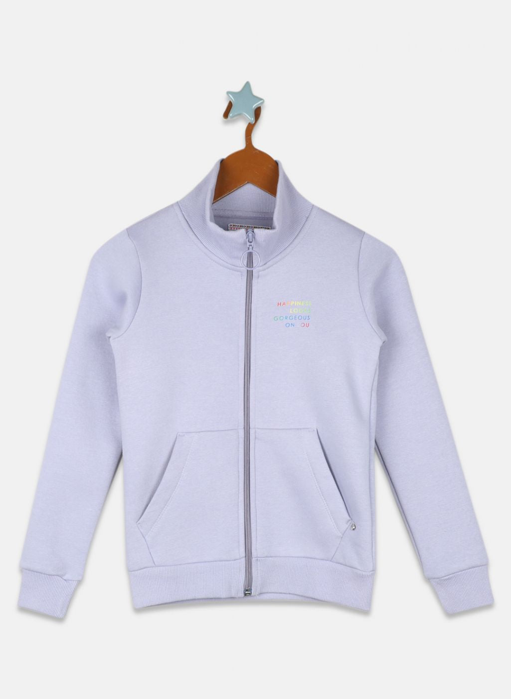 Girls Purple Solid Sweatshirt