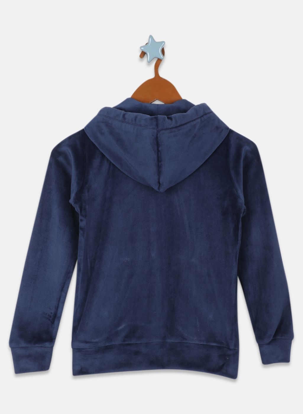 Girls NAvy Blue Solid Sweatshirt