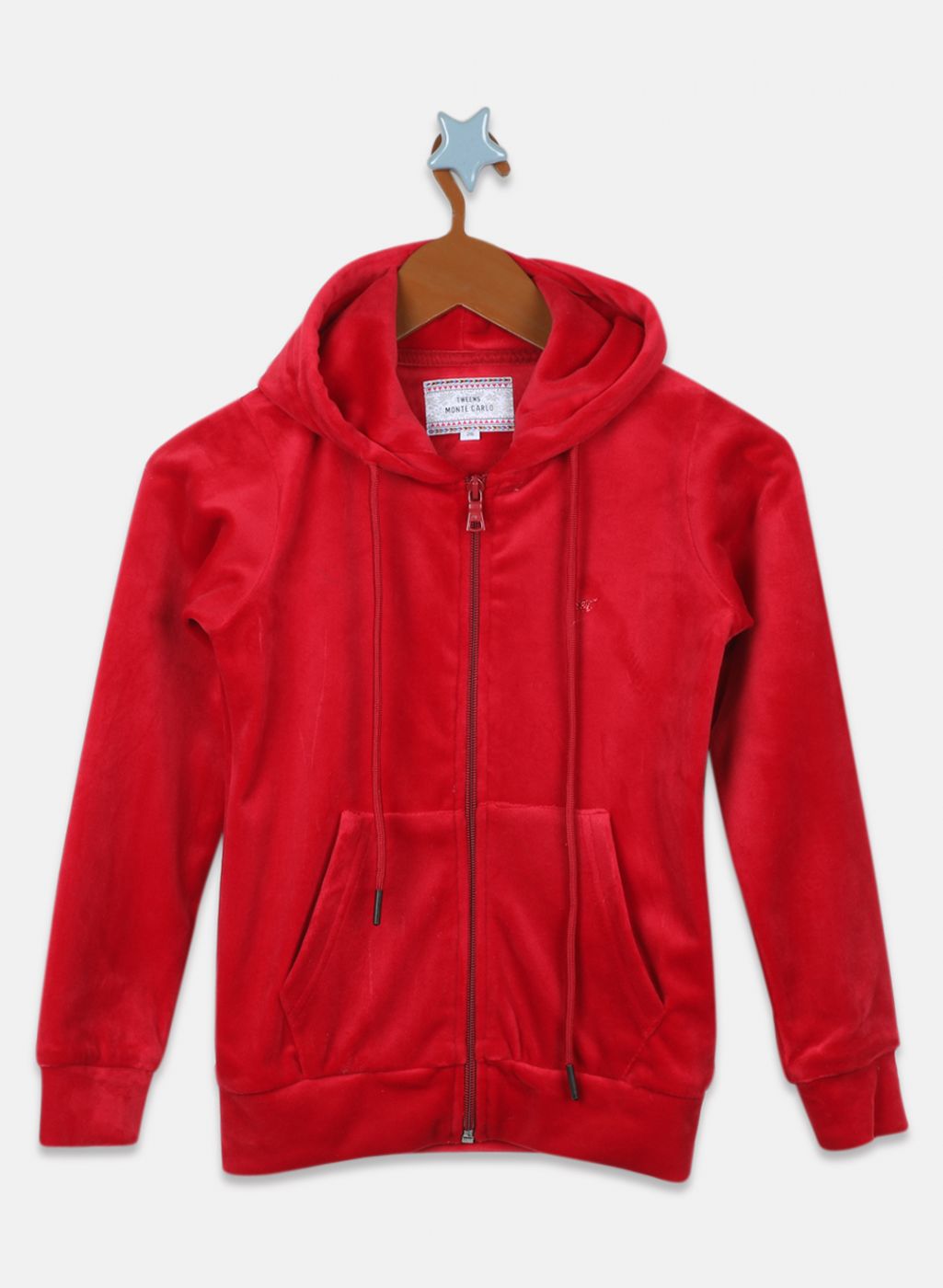Girls Red Solid Tracksuit