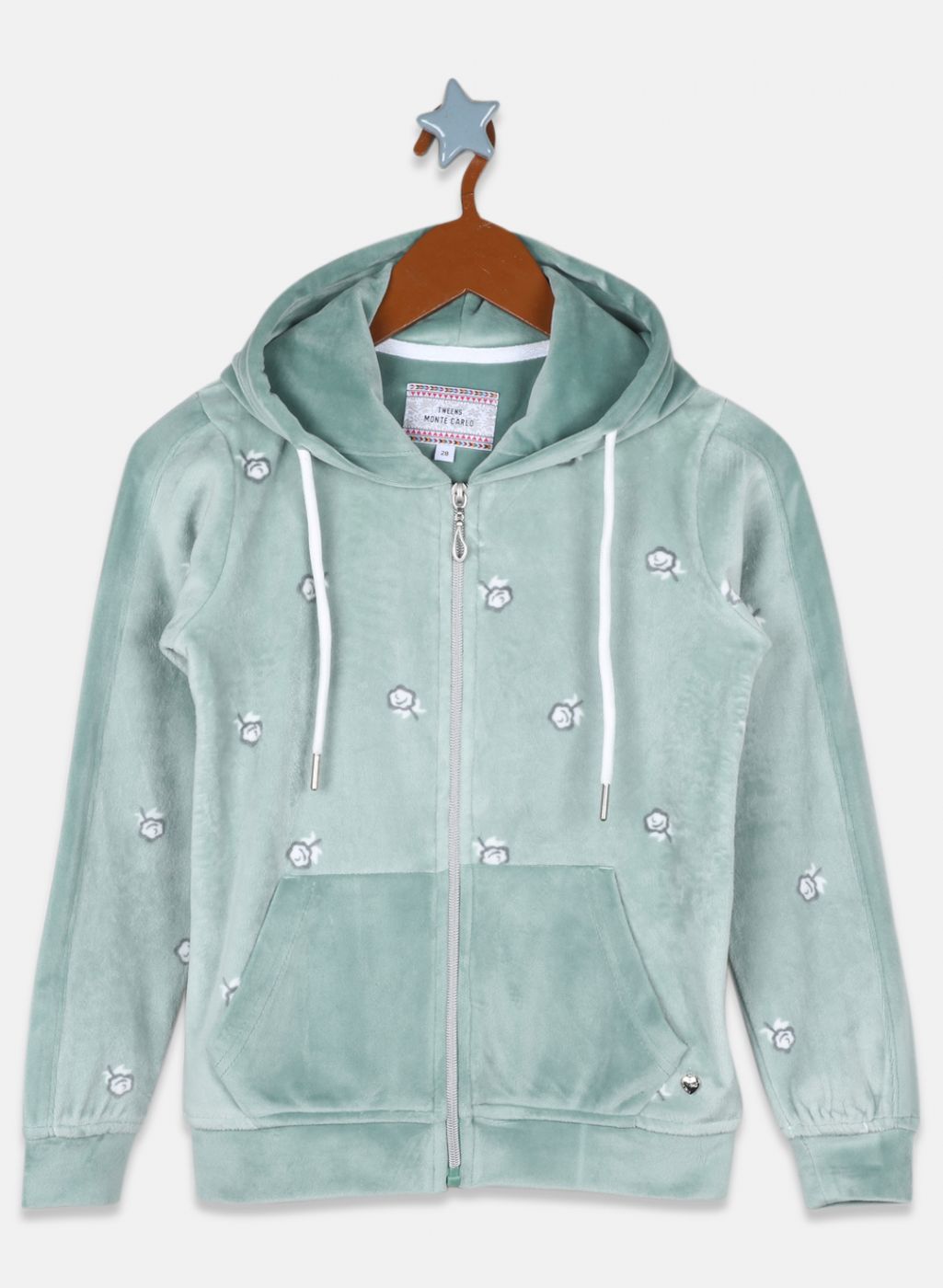 Girls Green Printed Tracksuit