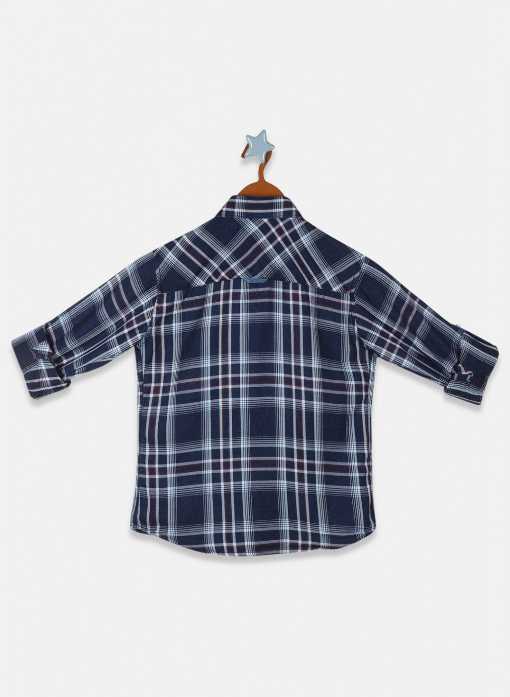Boys Navy Blue Check Shirt