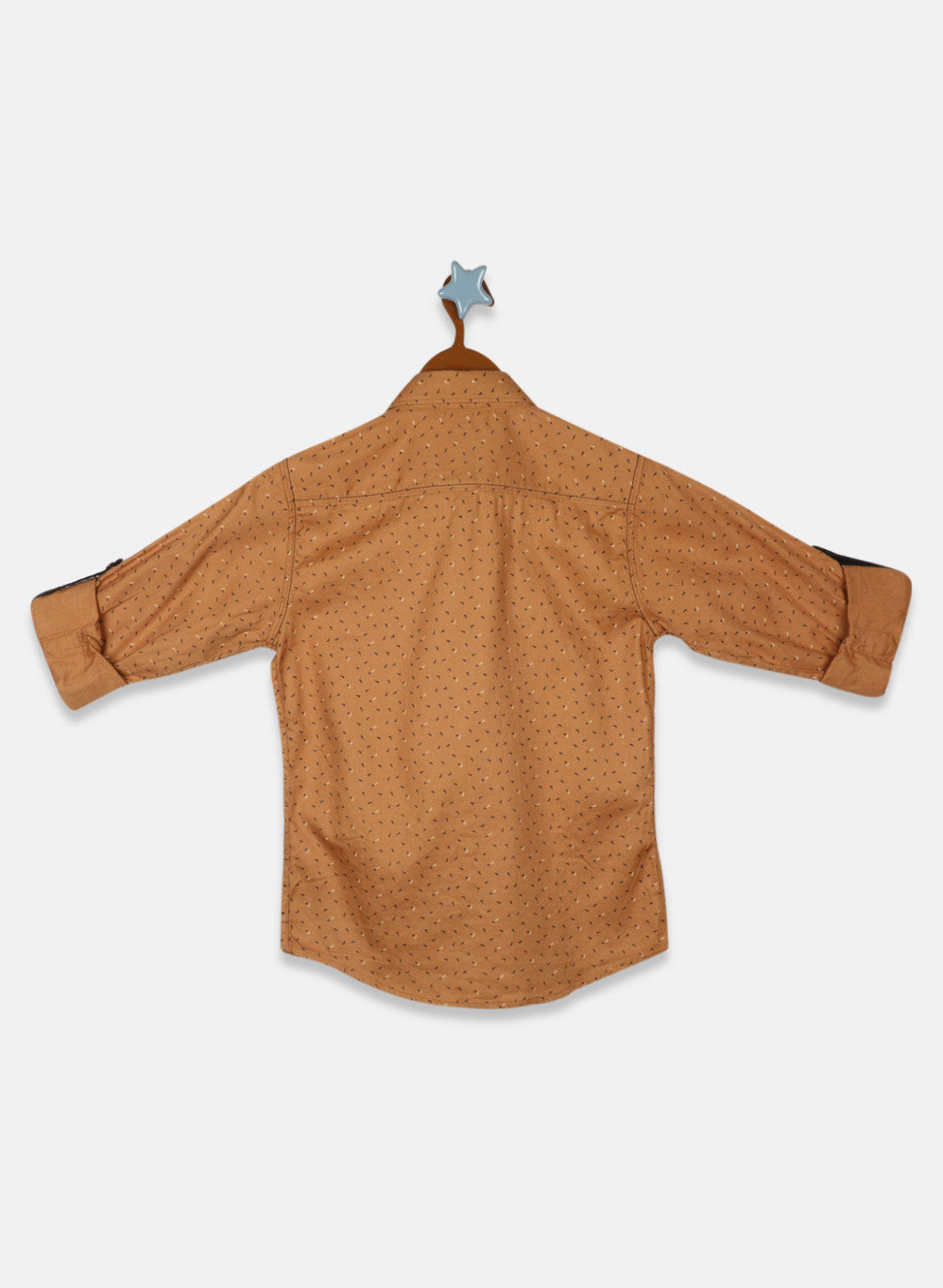 Boys Mustard Printed Shirt