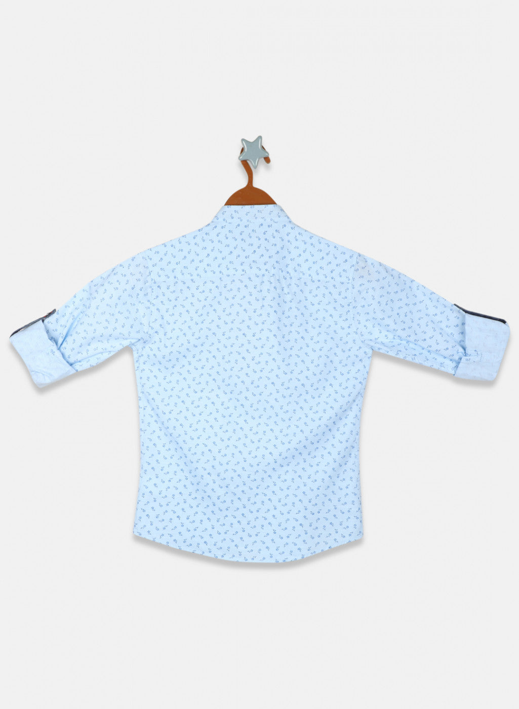 Boys Sky Blue Printed Shirt