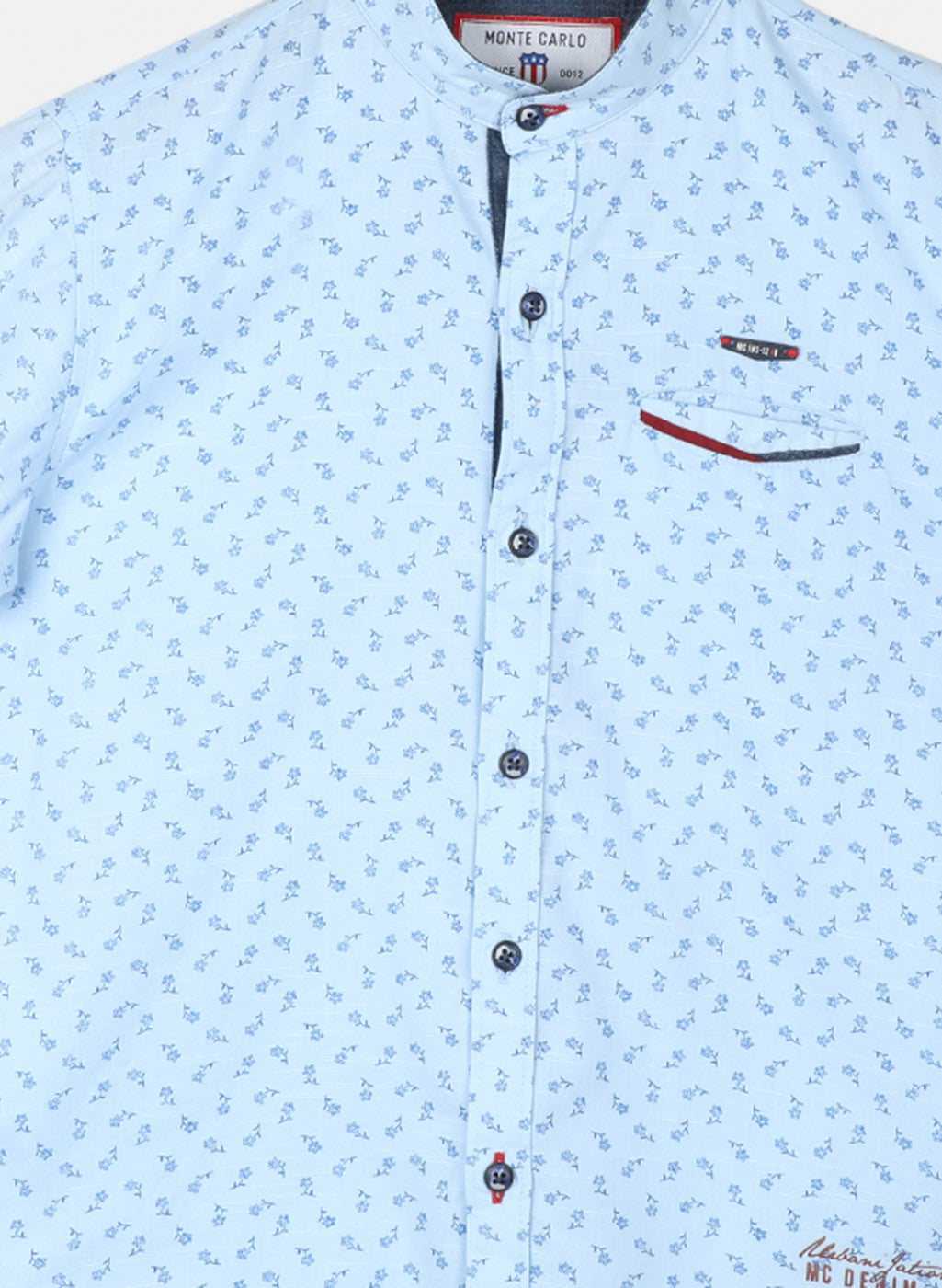 Boys Sky Blue Printed Shirt